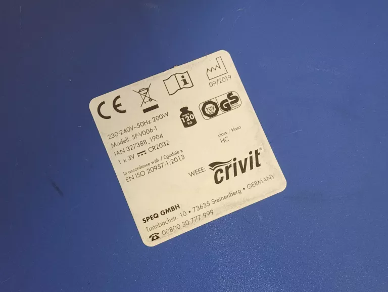 PLATFORMA WIBRACYJNA 200W CRIVIT