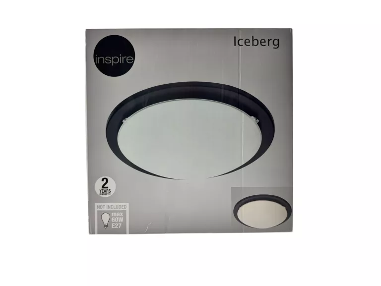 PLAFON ICEBERG 1 X E27 29 CM CZARNY INSPIR