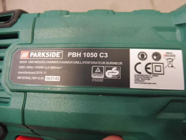 MŁOTOWIERTARKA PARKSIDE PBH 1050 C3, KPL, BDB STAN!