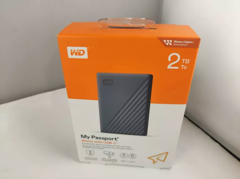 DYSK PRZENOŚNY WD 2TB USB-C IGŁA! KOMPLET! PLOMBY