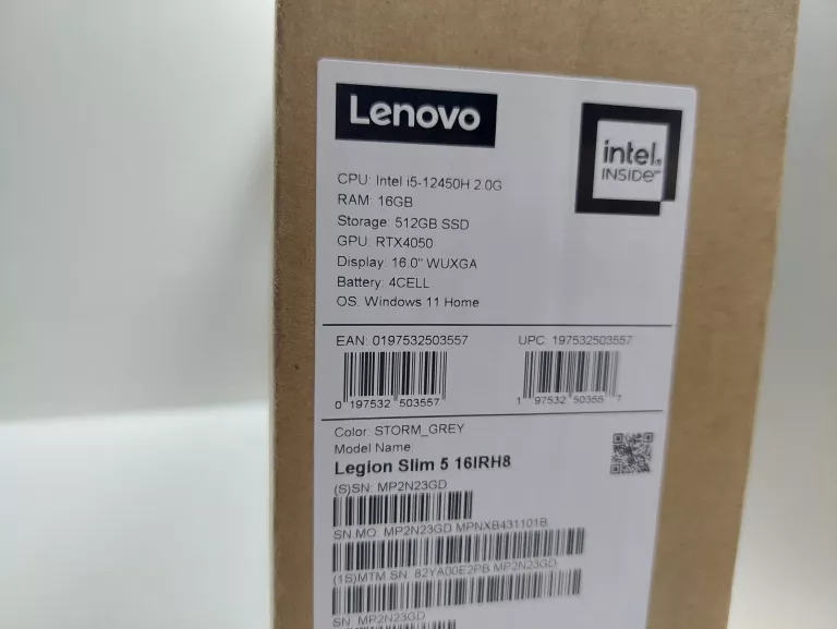 LAPTOP LENOVO LEGION SLIM 5 RTX 4050 KOMPLET GW 30.12.2024