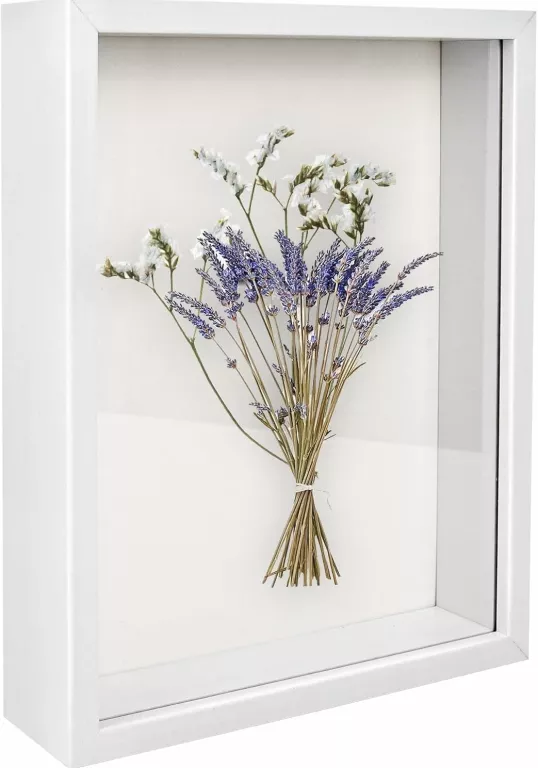 BIAŁA RAMKA NA ZDJECIA 3D Z SZYBĄ GŁĘBOKOŚĆ 4,5CM WYMIARY 31,5 CM X 22,5
