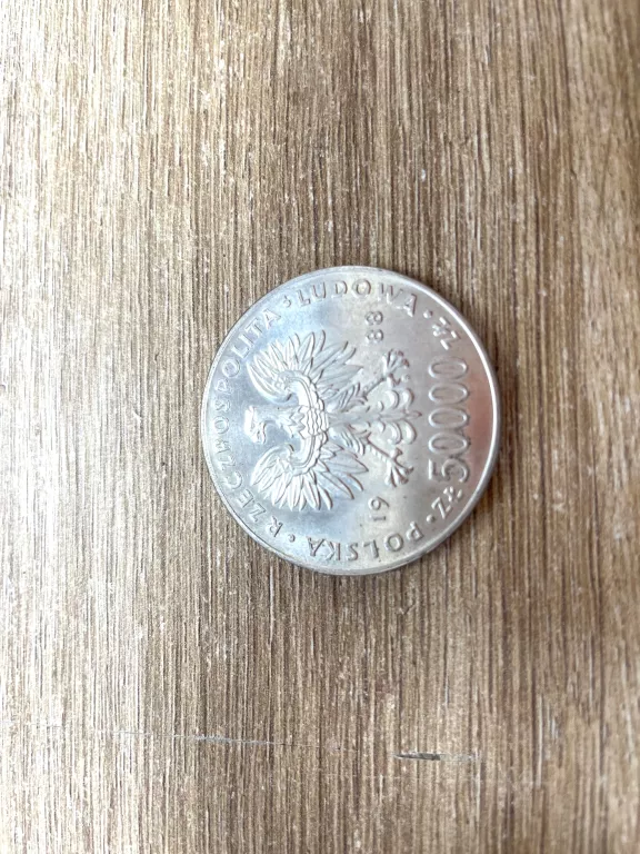 MONETA 50000 ZŁ PIŁSUDSKI 70 ROCZNICA ODZYSKANIA NIEPODLEGŁOŚCI 1988