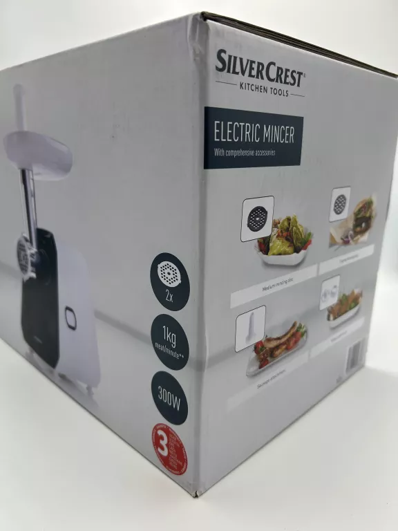 MASZYNKA DO MIELENIA MIĘSA SILVER CREST SFW 300 A1 BL MOCNA BIAŁA
