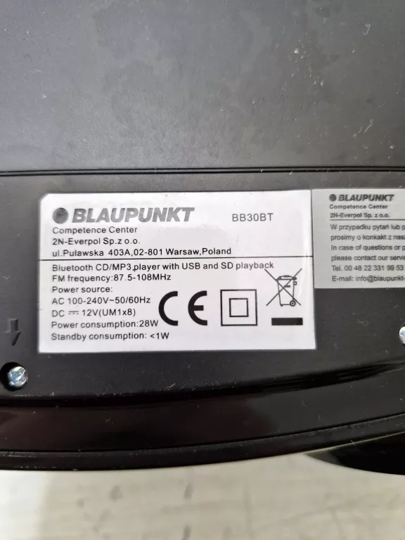 RADIOODTWARZACZ BLAUPUNKT BB30BT