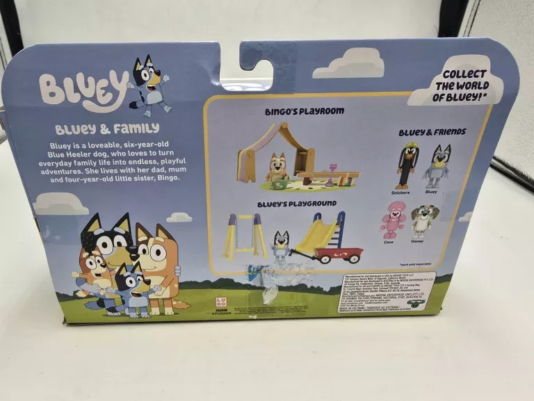 ZESTAW FIGUREK Z BAJKI BLUEY & FAMILY RODZINA BINGO RADOSNA ZABAWA 4 SZT