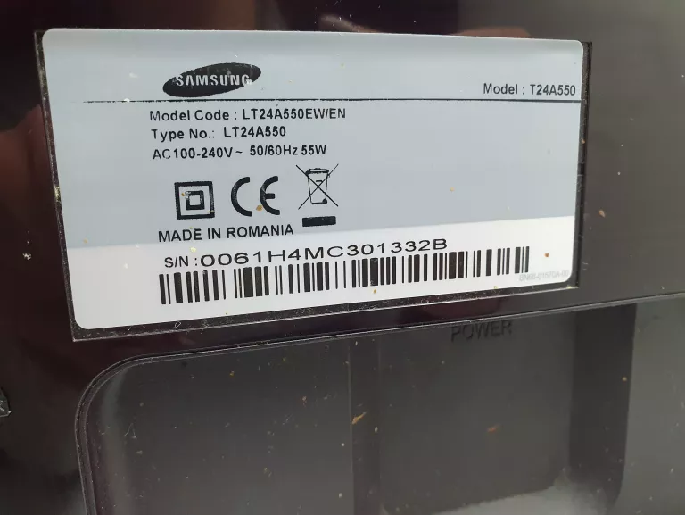 TELEWIZOR MONITOR 24 CALE SAMSUNG T24A550 HD + KABEL / BRAK PILOTA