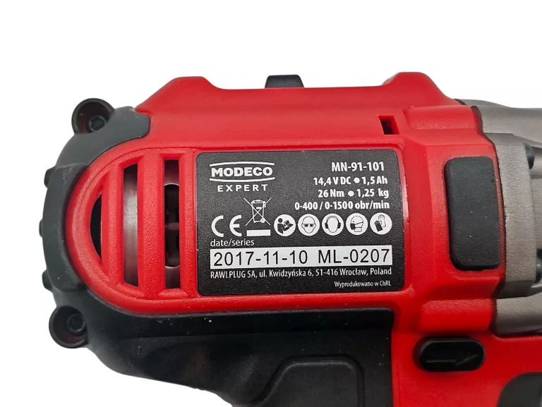 WKRĘTARKA MODECO EXPERT MN-91-101 + 2AKU 1,5AH + WALIZKA + ŁADOWARKA