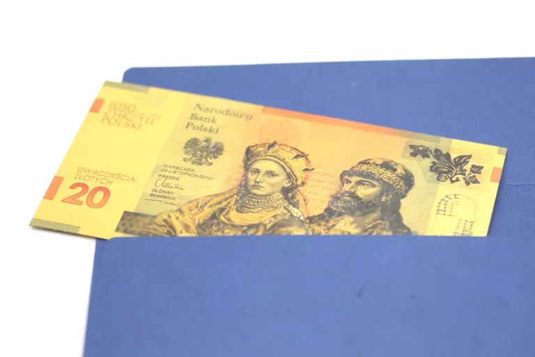 BANKNOT POZŁACANY 1050 ROCZNICA CHRZTU POLSKI - 20ZŁ