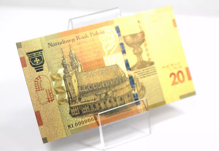 BANKNOT POZŁACANY 1050 ROCZNICA CHRZTU POLSKI - 20ZŁ