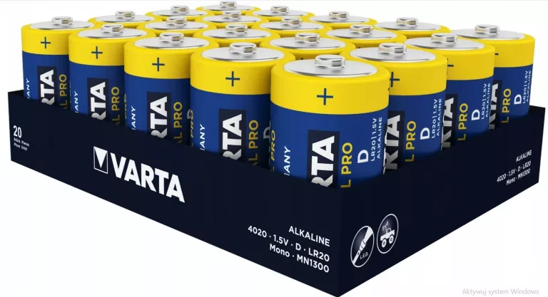 20X BATERIE ALKALICZNE VARTA R20 LR20 D 1,5V BATERIA INDUSTRIAL PRO GERMAN