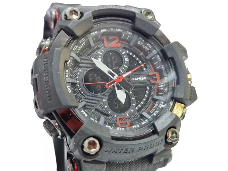ZEGAREK CYFROWO-ANALOGOWY EXPONI 3279 CZARNY WR200M
