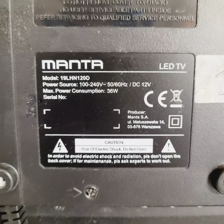 TELEWIZOR MANTA 19 CALI 19LHN123D