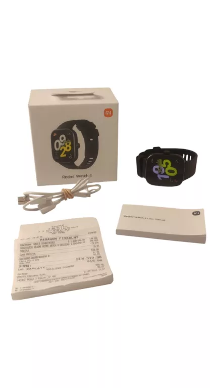 SMARTWATCH XIAOMI REDMI WATCH 4 CZARNY - KOMPLET / GWARANCJA