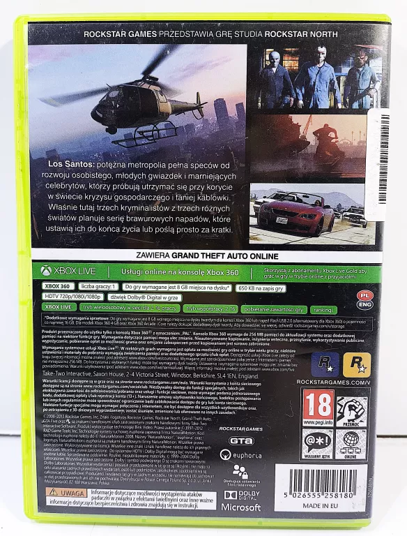 GRA XBOX 360 GRAND THEFT AUTO V GTA V