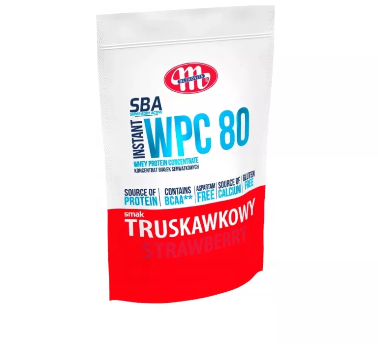 MLEKOVITA SBA WPC 80 700G TRUSKAWKA KONCENTRAT BIAŁEK SERWATKOWYCH BIAŁKO