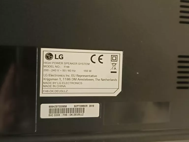 GŁOŚNIK PRZENOŚNY LG FH6 POWER AUDIO MP3 600W