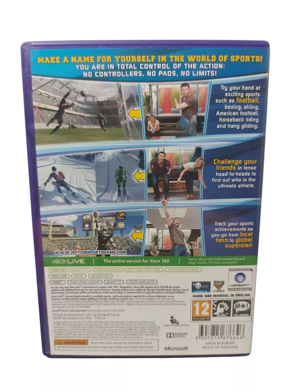 GRA NA XBOX 360 MOTIONSPORT KINECT