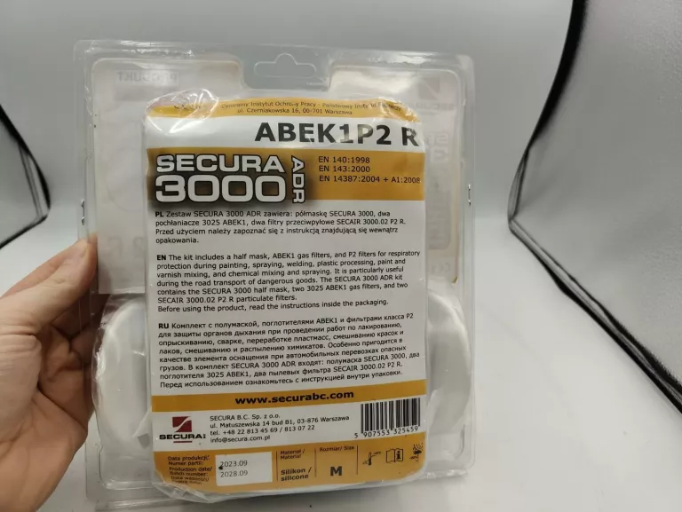 PÓŁMASKA PRZECIWGAZOWA ADR ABEK1P2 OCHRONNA SECURA 3000 ADR