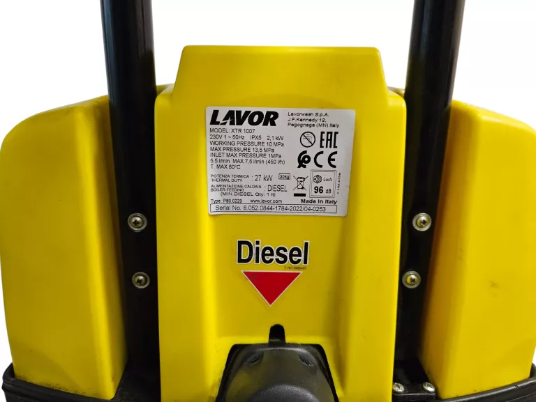 MYJKA CIŚNIENIOWA LAVOR XTR 1007 GORĄCOWODNA 2100W | 135 BAR | NA ROPĘ