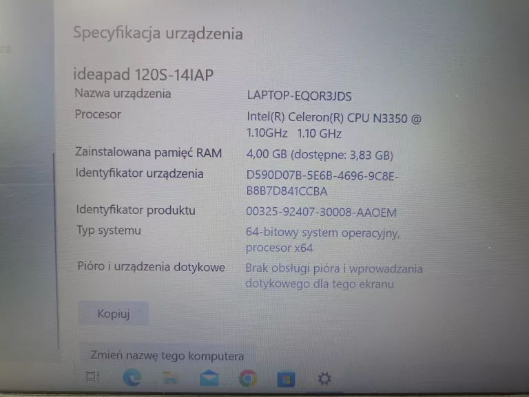LAPTOP IBM, LENOVO IDEAPAD 120S-14IAP 14 " INTEL CELERON N3350 4 GB / 64 G