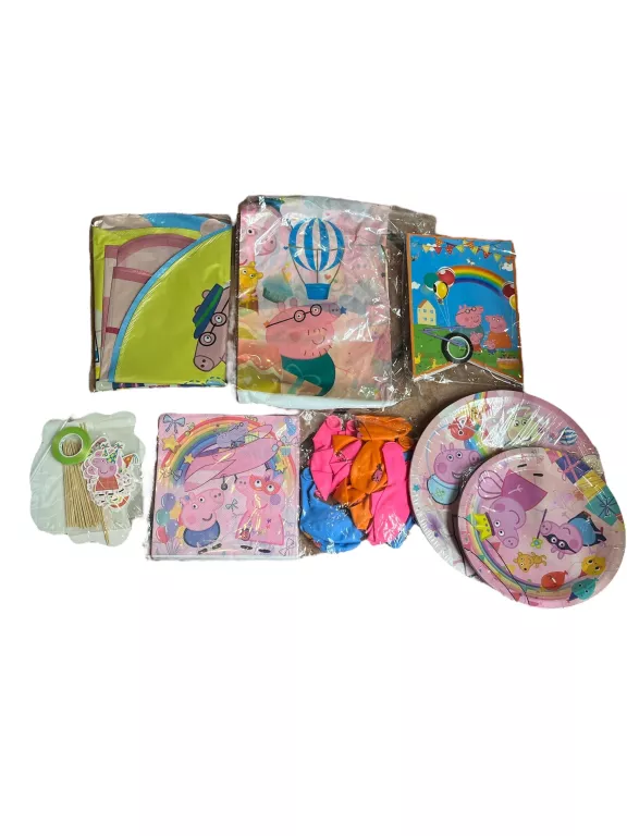 ZESTAW NA URODZINY ŚWINKA PEPPA TALERZYKI BALONY URODZINOWE PEPPA