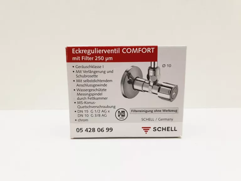 SCHELL ZAWÓR KĄTOWY 1/2X3/8 Z FILTREM 054280699