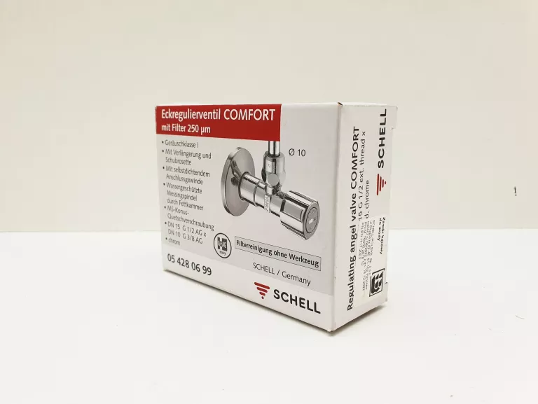 SCHELL ZAWÓR KĄTOWY 1/2X3/8 Z FILTREM 054280699