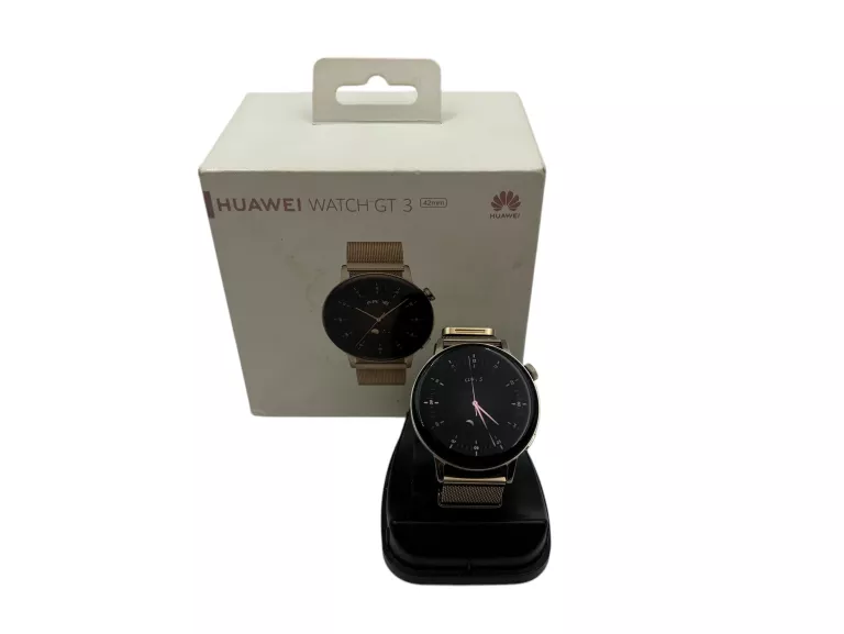 SMARTWATCH HUAWEI WATCH GT 3 42MM (MIL-B19) BLUETOOTH GPS - ZŁOTY!