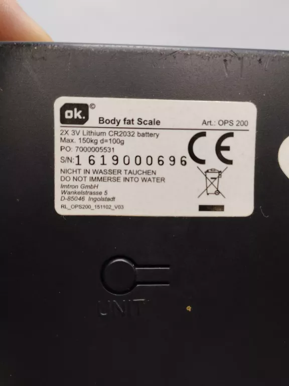 WAGA ŁAZIENKOWA ELEKTRONICZNA OK. OPS 200