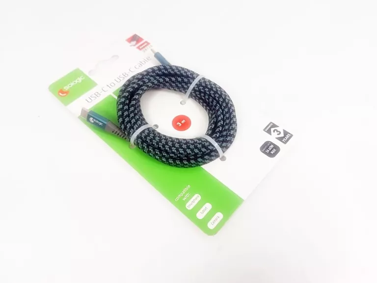 KABEL USB-C SZYBKIE ŁADOWANIE 3M NIEBIESKO CZARNY