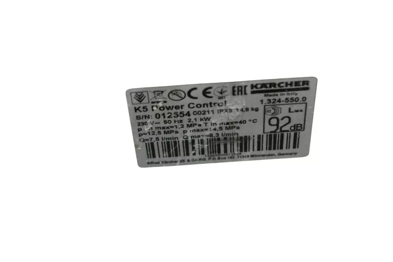 MYJKA CIŚNIENIOWA KÄRCHER K 5 POWER CONTROL