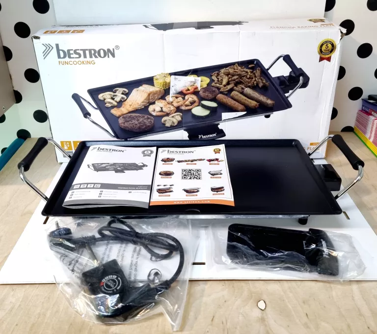 BESTRON ABP 602 ELEKTRYCZNY GRILL, CZARNY, 47,5 X 25,5 CM
