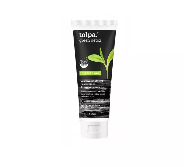 WĘGLOWA PASTA-ŻEL ZŁUSZCZAJĄCY DO MYCIA TWARZY TOŁPA GREEN