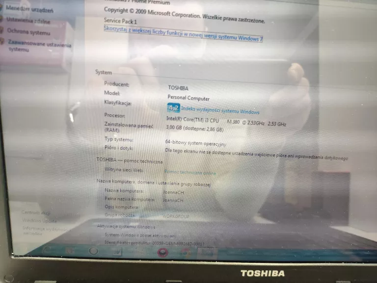 LAPTOP TOSHIBA SATELLITE C660 -1M4