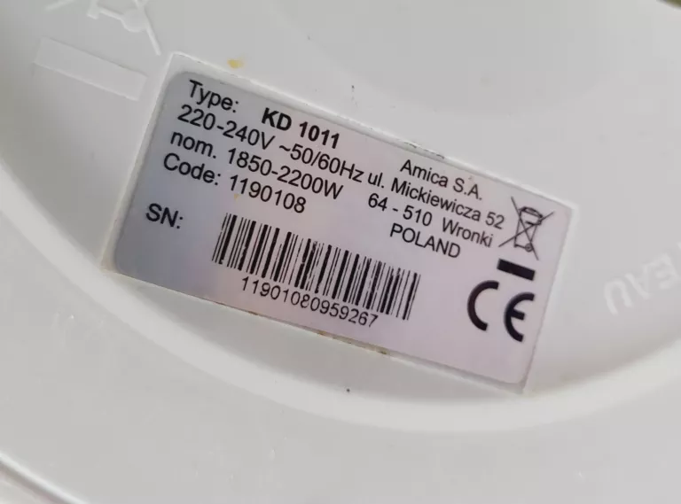 CZAJNIK ELEKTRYCZNY AMICA KD1011