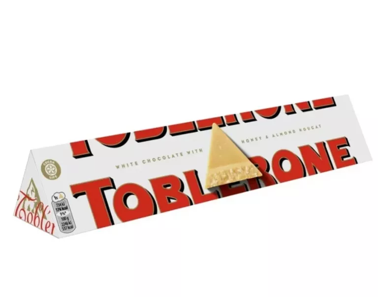 TOBLERONE WHITE CHOCOLATE WITH HONEY & ALMOND NOUGAT 360G