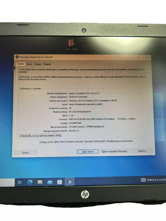 LAPTOP HP TPN-C126 / AMD A6-6310 / 8GB RAM /500GB