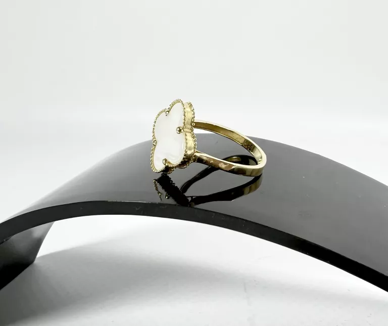 ZŁOTY PIERŚCIONEK KONICZYNKA Z MASĄ PERŁOWĄ R15 2,81G 585