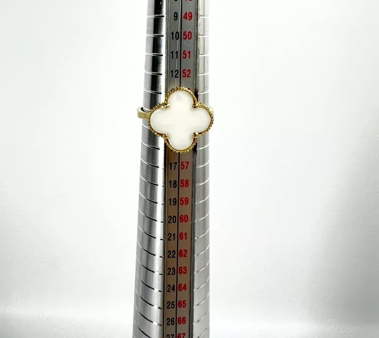 ZŁOTY PIERŚCIONEK KONICZYNKA Z MASĄ PERŁOWĄ R15 2,81G 585