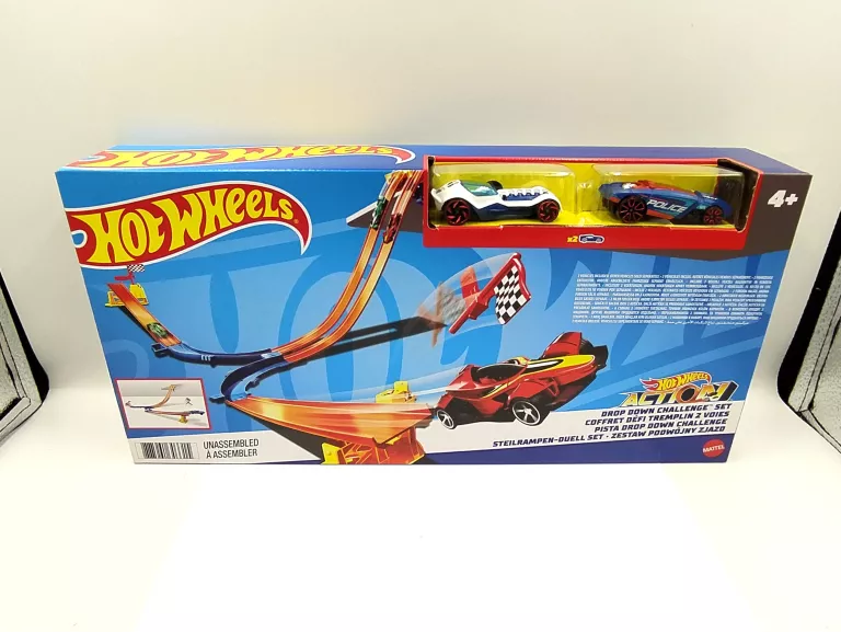 HOT WHEELS ZESTAW TORÓW PODWÓJNY ZJAZD + 2 AUTKA DNR54
