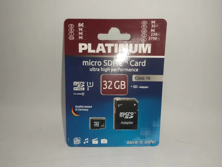 KARTA PAMIĘCI MICRO SDHC PLATINUM 32GB + ADAPTER
