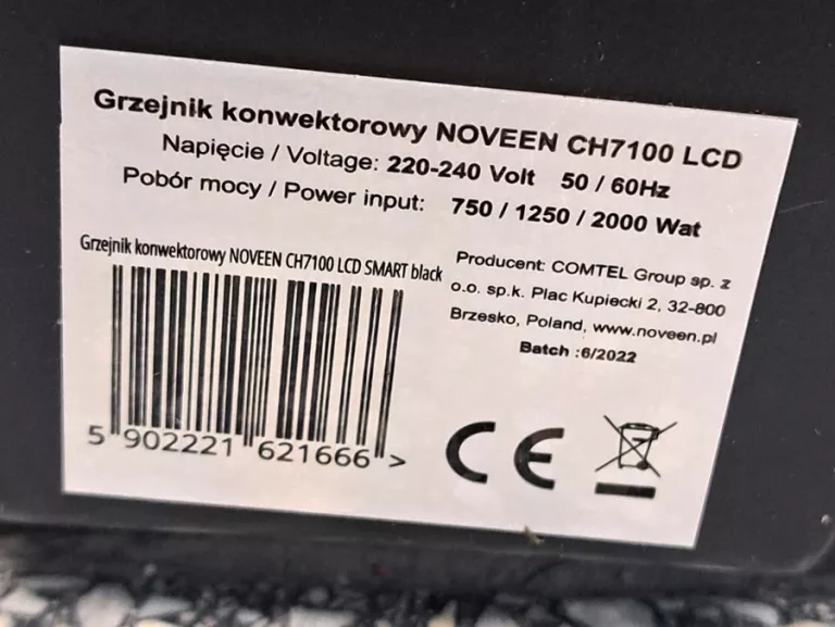 GRZEJNIK KONWEKTOROWY NOVEEN CH7100