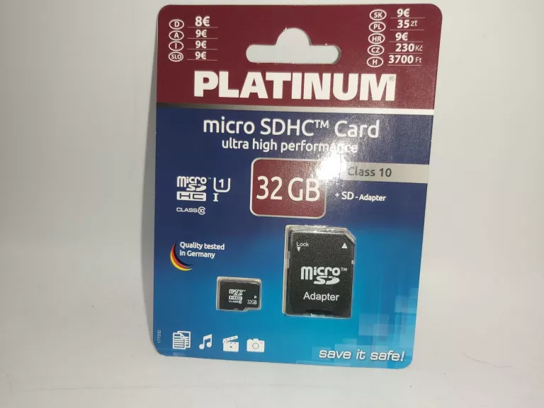 KARTA PAMIĘCI MICRO SDHC PLATINUM 32GB + ADAPTER