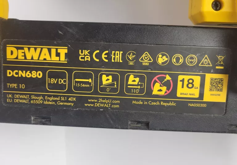 GWOŻDZIARKA DEWALT DCN680 18V XR BRUSHLESS 18 GA BRAND NAILER (BEZ AKU)