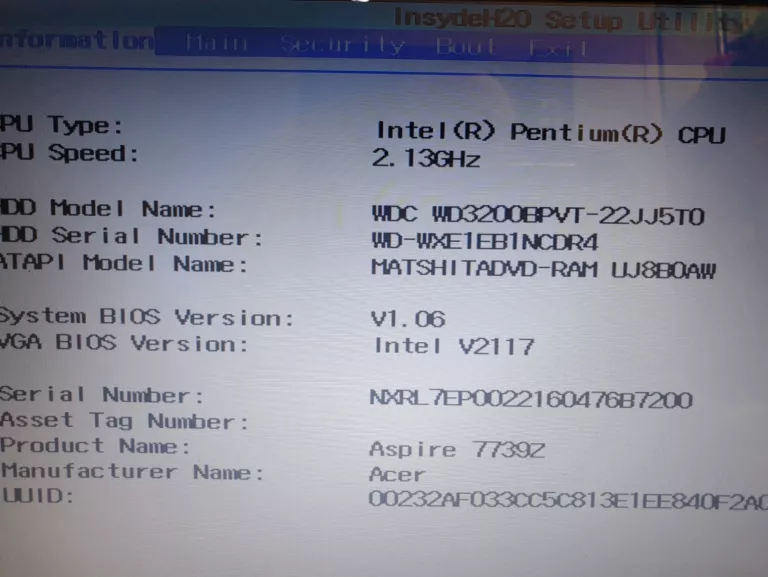 ACER ASPIRE 7739Z-P622G32MNKK PENTIUM P6200 USZKODZONY NA CZĘŚCI