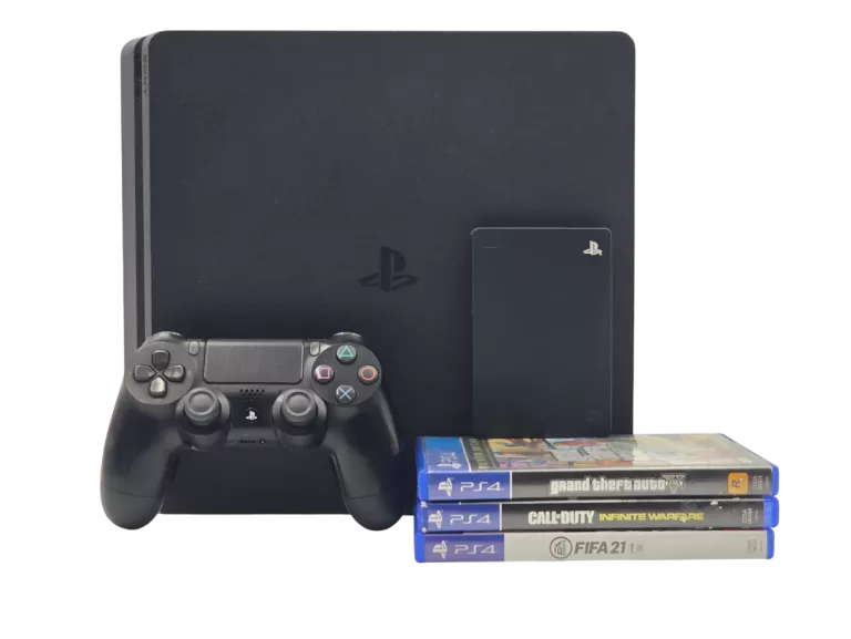 KONSOLA SONY PLAYSTATION 4 PS4 SLIM 500GB + PAD + DYSK SEAGATE 2TB + 3GRY