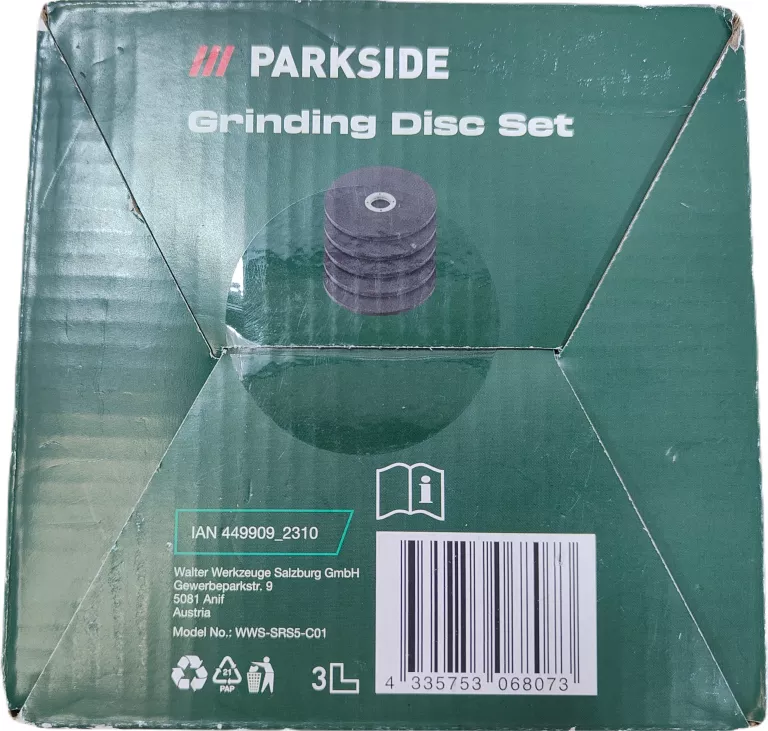 ZESTAW TARCZ SZLIFIERSKICH PARKSIDE ŚREDNICS 125 MM, 22,23 MM