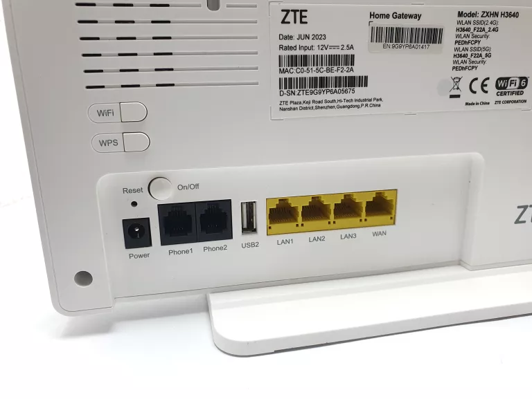 ROUTER PRZEWODOWY INEA ZXHN H3640 ZASILACZ KABEL LAN