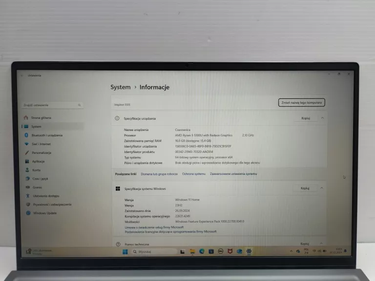 LAPTOP DELL INSPIRON G15 55-15-0763 16/512 GB (AMD RYZEN 5, AMD RADEON)
